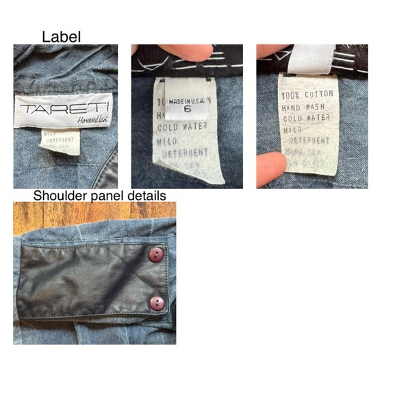 80s vintage blue chambray denim casual collared button up jumpsuit pantsuit - Picture 10 of 10